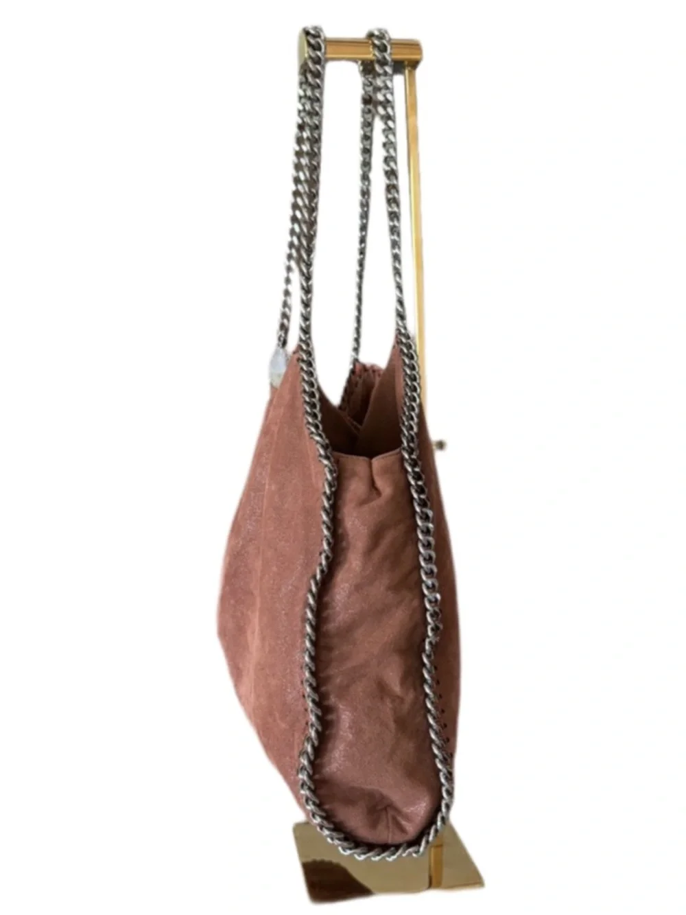Stella McCartney Falabella Shoulder Bag Tote Brown Shaggy Deer Silver Hardware - Picture 5 of 11